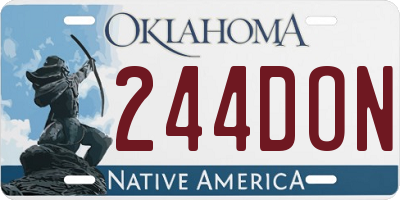 OK license plate 244DON
