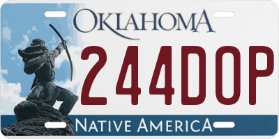 OK license plate 244DOP