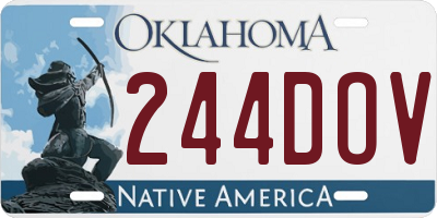 OK license plate 244DOV
