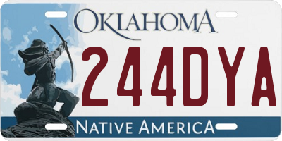 OK license plate 244DYA