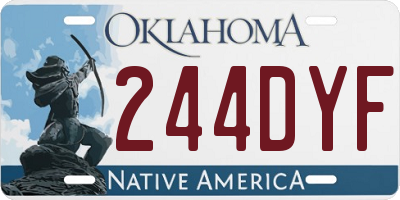 OK license plate 244DYF
