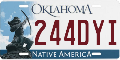OK license plate 244DYI