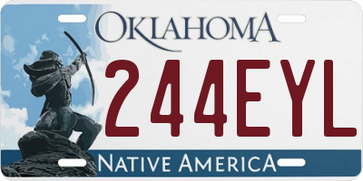 OK license plate 244EYL
