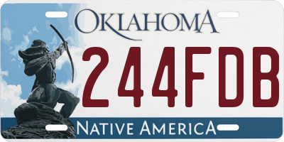 OK license plate 244FDB