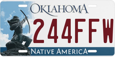 OK license plate 244FFW