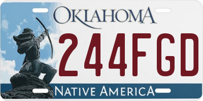OK license plate 244FGD