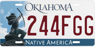 OK license plate 244FGG