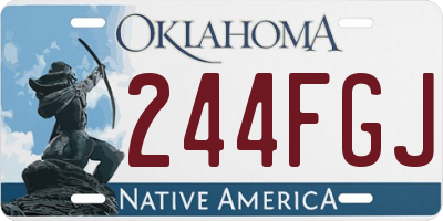 OK license plate 244FGJ