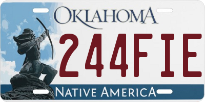 OK license plate 244FIE