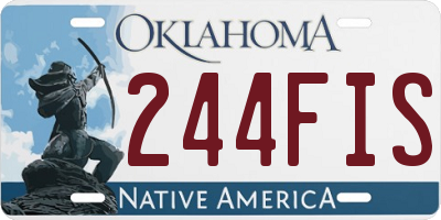 OK license plate 244FIS