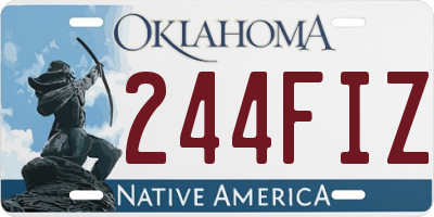 OK license plate 244FIZ