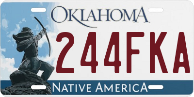 OK license plate 244FKA