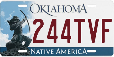 OK license plate 244TVF