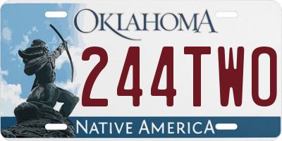 OK license plate 244TWO