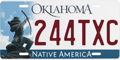 OK license plate 244TXC