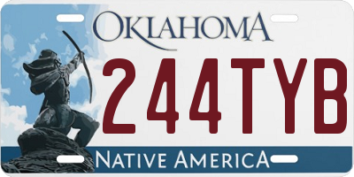 OK license plate 244TYB