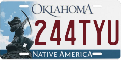 OK license plate 244TYU