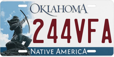 OK license plate 244VFA