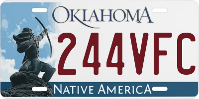 OK license plate 244VFC