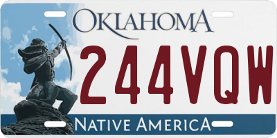 OK license plate 244VQW