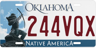 OK license plate 244VQX