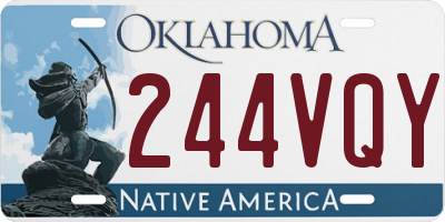 OK license plate 244VQY
