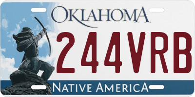 OK license plate 244VRB