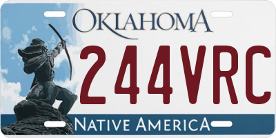 OK license plate 244VRC