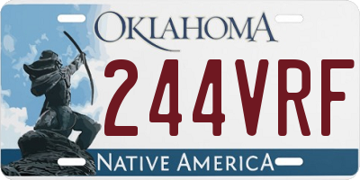 OK license plate 244VRF