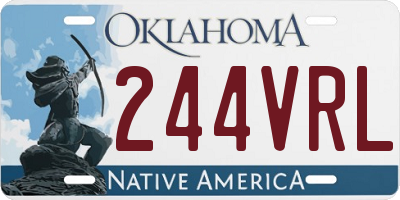 OK license plate 244VRL