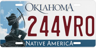OK license plate 244VRO