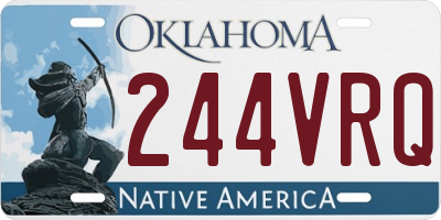 OK license plate 244VRQ