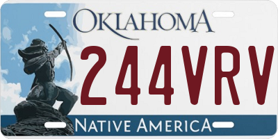OK license plate 244VRV