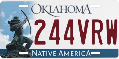 OK license plate 244VRW