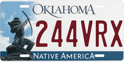OK license plate 244VRX
