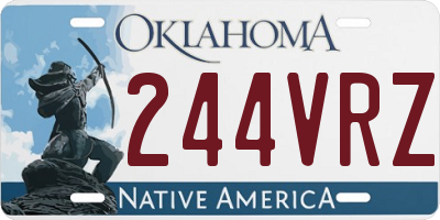 OK license plate 244VRZ