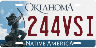 OK license plate 244VSI