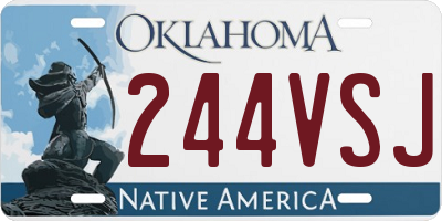 OK license plate 244VSJ