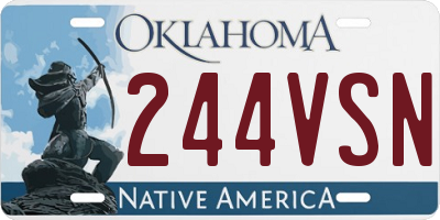 OK license plate 244VSN