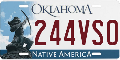 OK license plate 244VSO