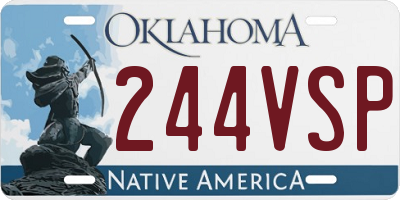 OK license plate 244VSP