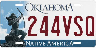 OK license plate 244VSQ