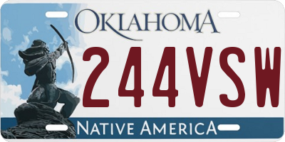 OK license plate 244VSW