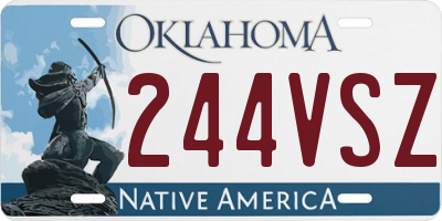 OK license plate 244VSZ
