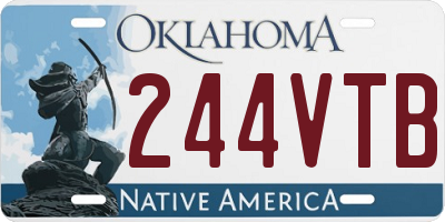 OK license plate 244VTB