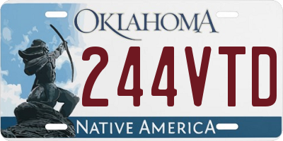 OK license plate 244VTD