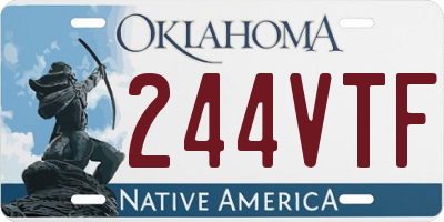 OK license plate 244VTF