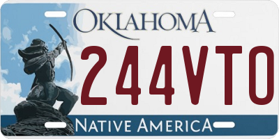 OK license plate 244VTO