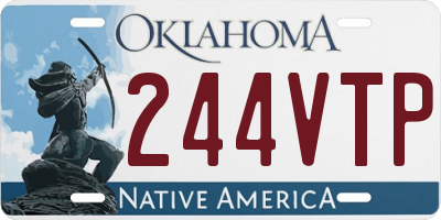 OK license plate 244VTP