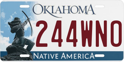 OK license plate 244WNO